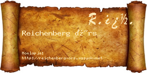 Reichenberg Örs névjegykártya